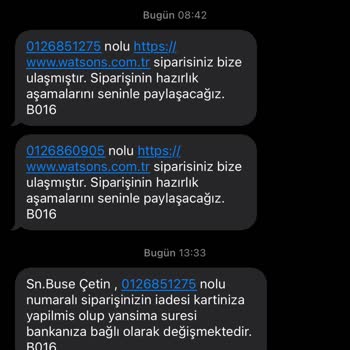 Watsons Tıkla Gel Al Sipariş İptali