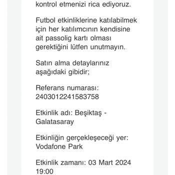 Beşiktaş Galatasaray Banabilet.com Tanımlanmayan Bilet