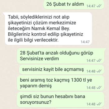 2 Gün Önce Aldığım SEG TV İçin Tozlandığı İçin Ücret İstiyorlar