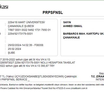 Ziraat Bankası Hesaptan Bilmediğim Tahsilat Çekildi