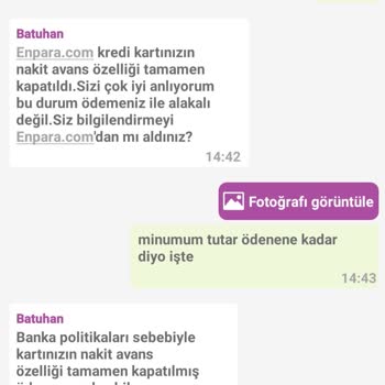 Enpara.com Kredi Kartı Nakit Avansımı Kapattı Ve Açmıyorlar
