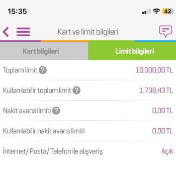 Enpara Kredi Kartı Nakit Avans Limit Kısıtlaması