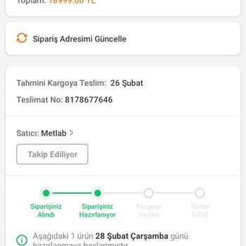 Trendyol Met Lap Mağazası Gönderilmeyen Kargo