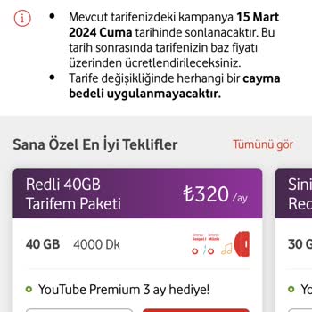 Vodafone Tarife Değişikliği Çözümsüzlüğü Yüksek Ücretlendirme