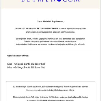 Beymen Markasının Siparişleri Keyfi İptal Etmesi