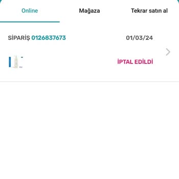 Yeşilyurt AVM Sipariş Verdikten Sonra Siparişim Kendi Kendine İptal Edildi