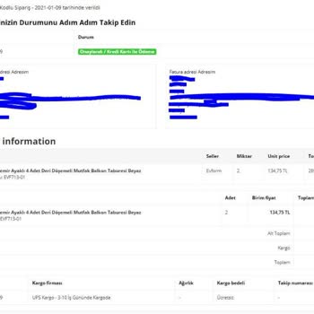 Evform Sipariş Ettiğim Ürün Elime Ulaşmadı
