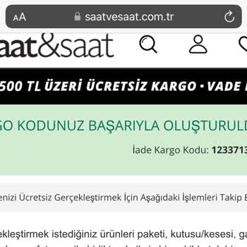Saat & Saat İade Etmek İstiyorum Ama Edemiyorum