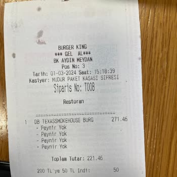 Tıkla Gelsin Burger King Sipariş Eksikliği İlgisiz Kasiyer