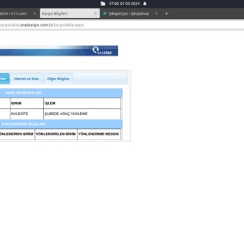 Aras Kargo İlgisizliği Yüzünden Gönderinin Gecikmesi
