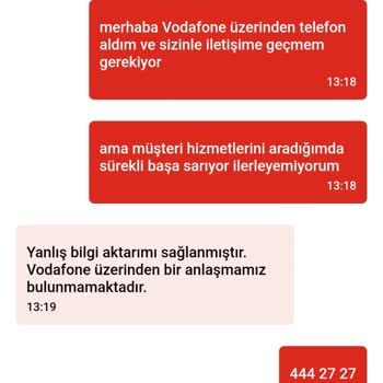 Vodafone Müşteri Hizmetleri Alakasızlığı