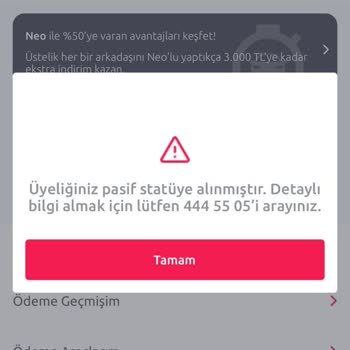 TikTak Kirala Üyeliğim Pasife Alındı.