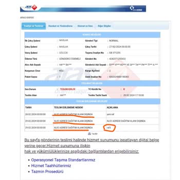 Aras Kargo Kargo Adrese Teslim Edilmiyor