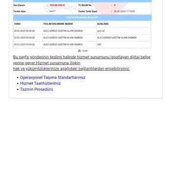 Aras Kargo Kargo Adrese Teslim Edilmiyor