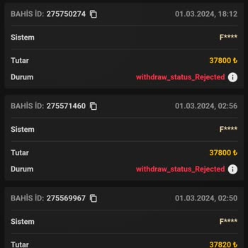 Bahiscasino Çekim İşlemini Onaylamıyor