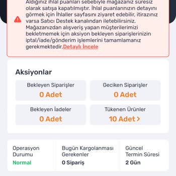 Trendyol Trendol Sayfa Kapaması