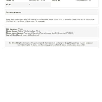 Ziraat Bankası ATM VakıfBank Kartı Yutup Parayı Vermedi Para Hesaptan Düşmüş