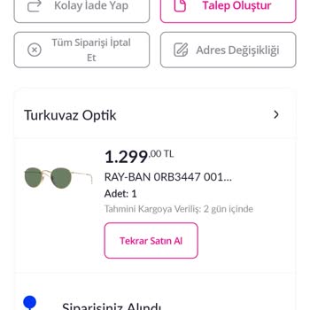 Pazarama Sipariş İptalinin Yapılmaması