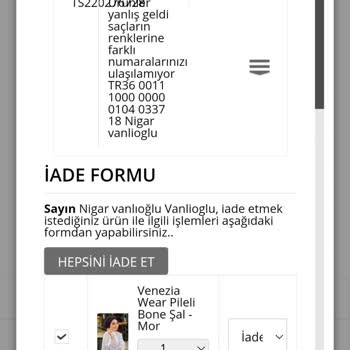 Venezia Wear Mağduriyeti İade İçin Ulaşmak İmkansız