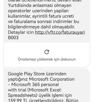 Vodafone Onaysız Mobil Ödeme Borçlandırması