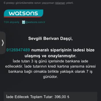 Watsons Mağduriyetleri Yaşadığımı Kaçıncı Sorun