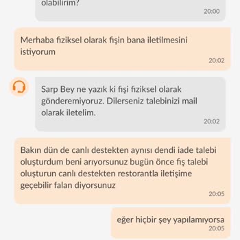 Trendyol GO Fiş Vermiyor