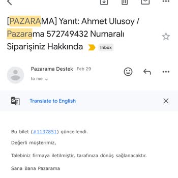 Pazarama Sitesinden Gönderilmeyen Jowe Ürünü