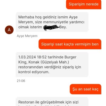 Migros Yemek Siparişi 2,5 Saat Hala Yolda Diyorlar - Burger King