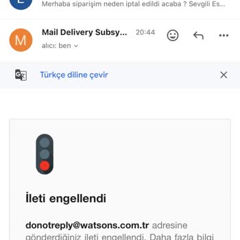 Watsons Siparişimi Sebepsiz Yere İptal Etti