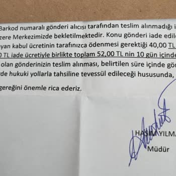 PTT Kargo PTT Nin Ücreti Yanlış Kişiden Talep Etmesi