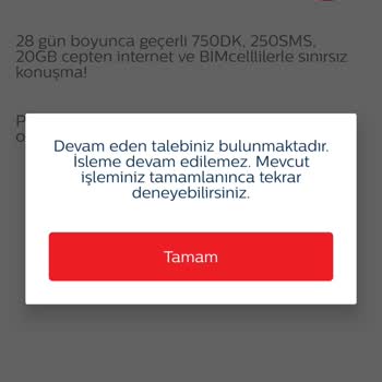 Bimcell Paket Yenileme Yapmıyor.