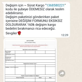 Quesstore Ürün Değişiminde Yaşanan Sorunlar Ve Mağduriyetim