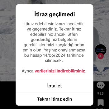 TikTok Hesabı Askıya Alındı