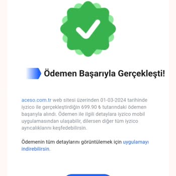 iyzico Aracılığı İle Ödeme Alındı