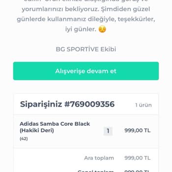 Bg Sportive Ürünümü Göndermiyor