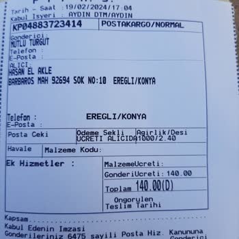 PTT Kargo Kargo Dağıtıcısı Şikayet