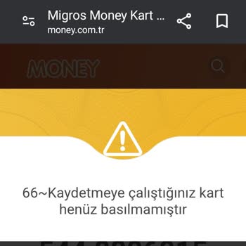 Money Club Kart Üretilmemiştir Hatası