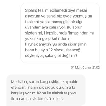 Aras Kargo Kesinlikle Hayır... Siparişiniz Belki Bir Ay So