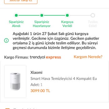 Trendyol Yarın Teslim Olan Ürünün Üç Gün Olmasına Rağmen Hala Teslim Edilmemesi