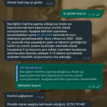 Kültür Vakfı İlke Egitim Vakfi Burs