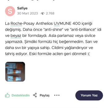 La Roche Posay Güneş Kremi İçerik Değişmemeliydi!