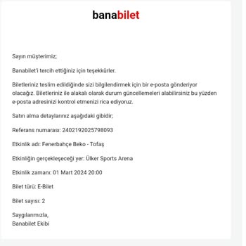 Banabilet.com Bana Bilet Com Yanlış Tarihte Yanlış Maç Bileti Gönderdi 🤦