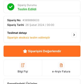 Migros Teslim Edilmeyen Sipariş Teslim Edildi Gözüküyor