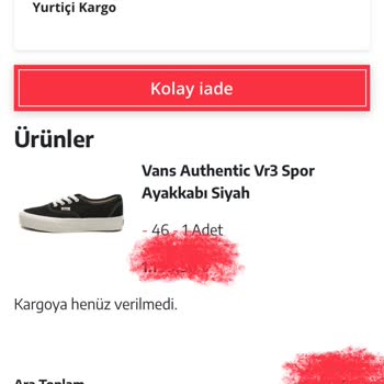 Yalı Spor Ürün Gönderememe Sorunsalı