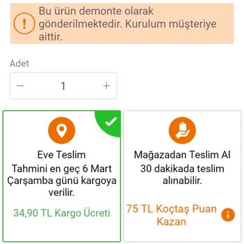 Koçtaş 30 Dakikada Mağazadan Teslim Fiyaskosu