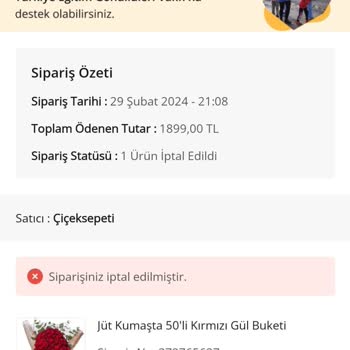 Çiçek Sepeti Etik Dışı Satıcıya Destek Ve Tüketici Mağduriyeti.