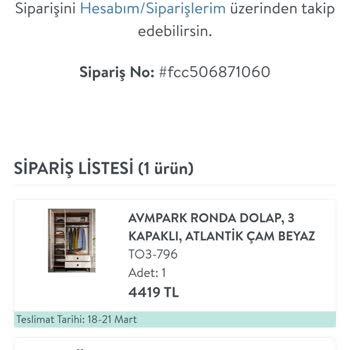 Vivense Hasarlı Dolap Parçası Ve Müşteri Memnuniyetsizliği