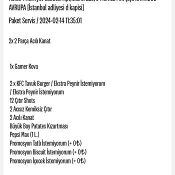 KFC Para İademi Yaptırmıyor
