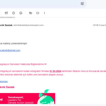 Yemeksepeti Mail Gelmeme Sorunu