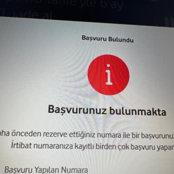 Vodafone Rezerve Özel Numaramı Alamıyorum